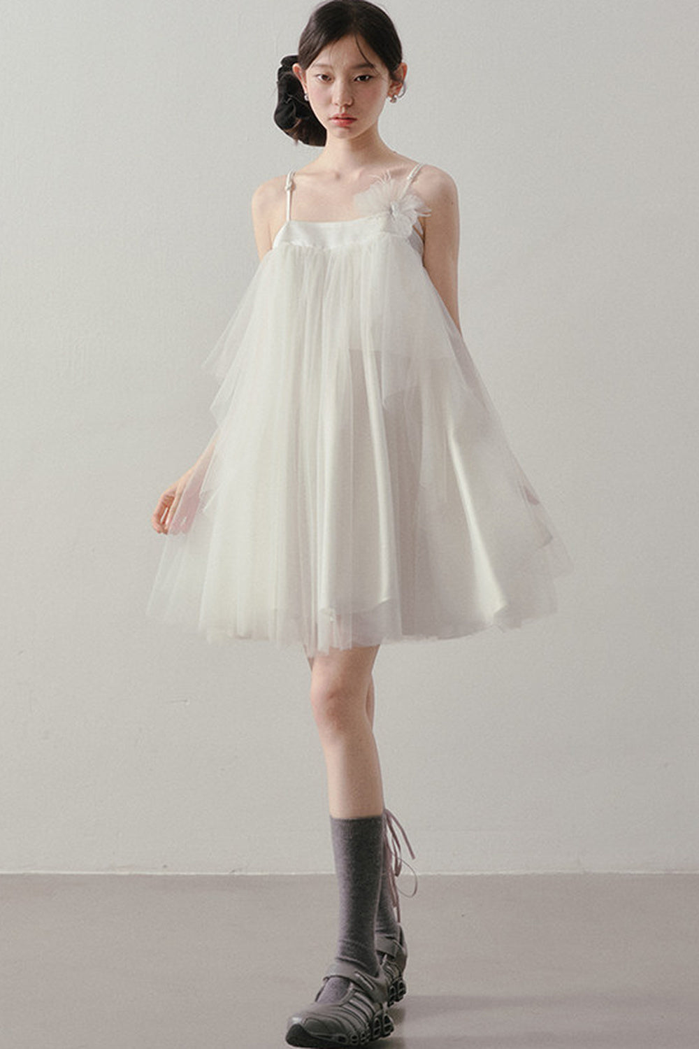Layered Tulle A-Line Puff Dress