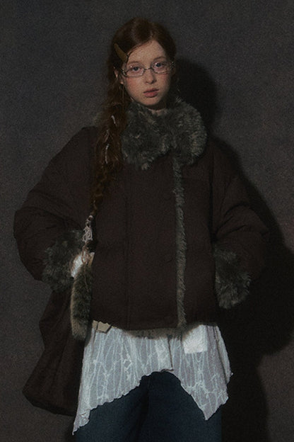 Short Fur Collar Down Jacket