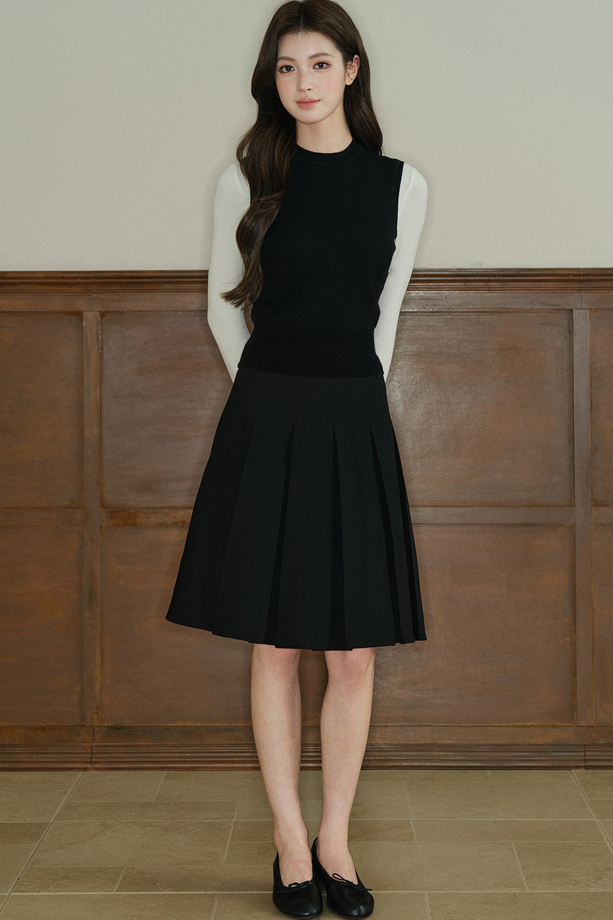 Layered Round Neck Knitted Sweater Vest