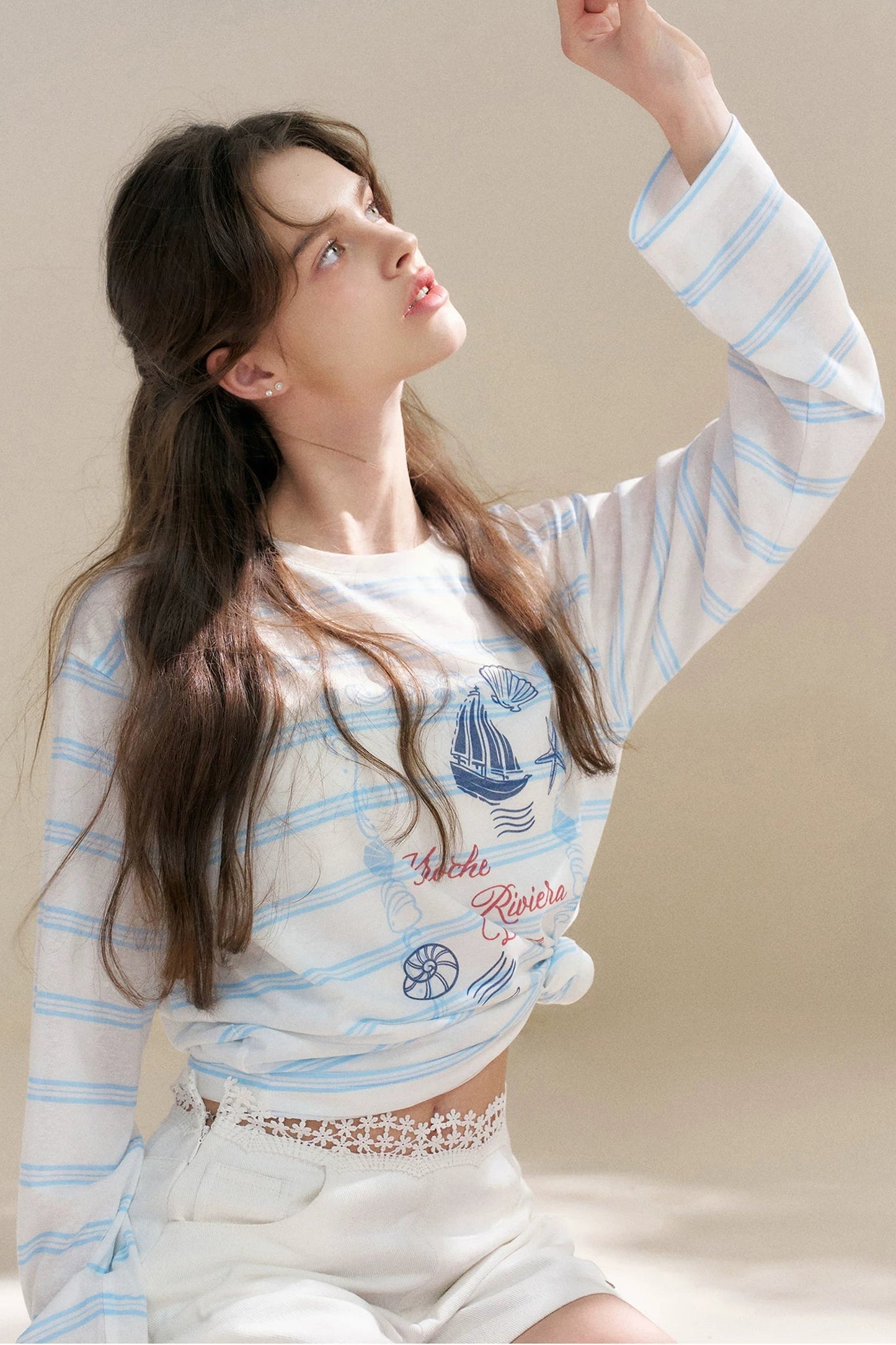 Hand-Painted Nautical Stripe T-Shirt