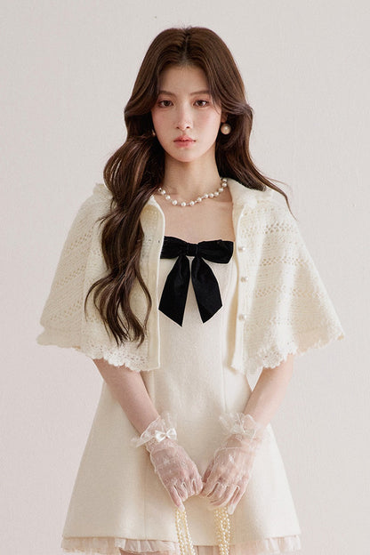 Hooded Hollow Crochet Knit Cardigan