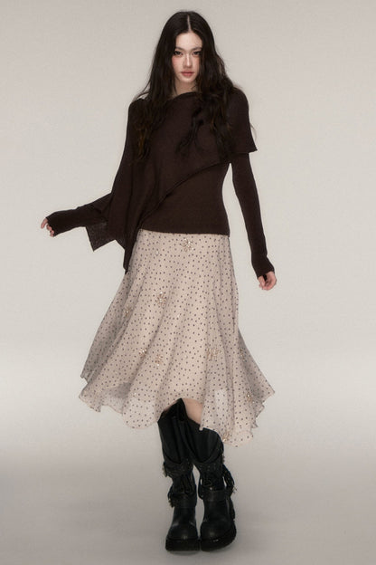 Weiches Windcape-Pullover-Strickoberteil