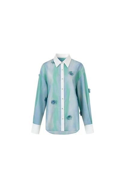 Chemise épaisse à fleurs avec protection solaire