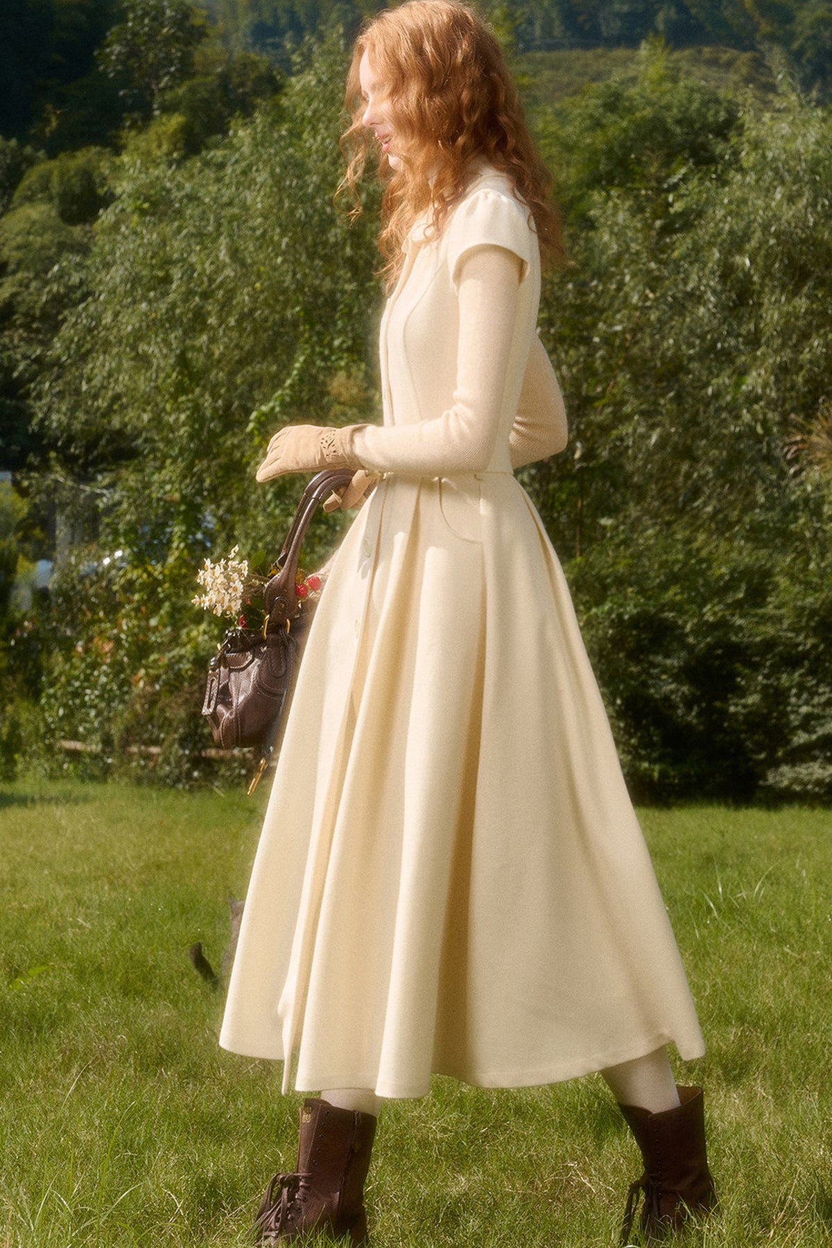 Retro Wool Doll Collar Dress