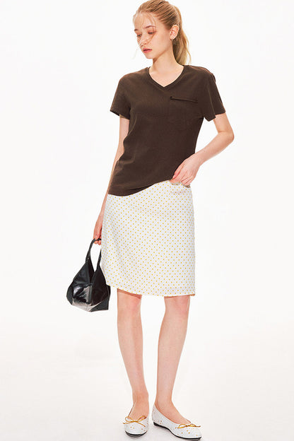 Haut col V en pur coton