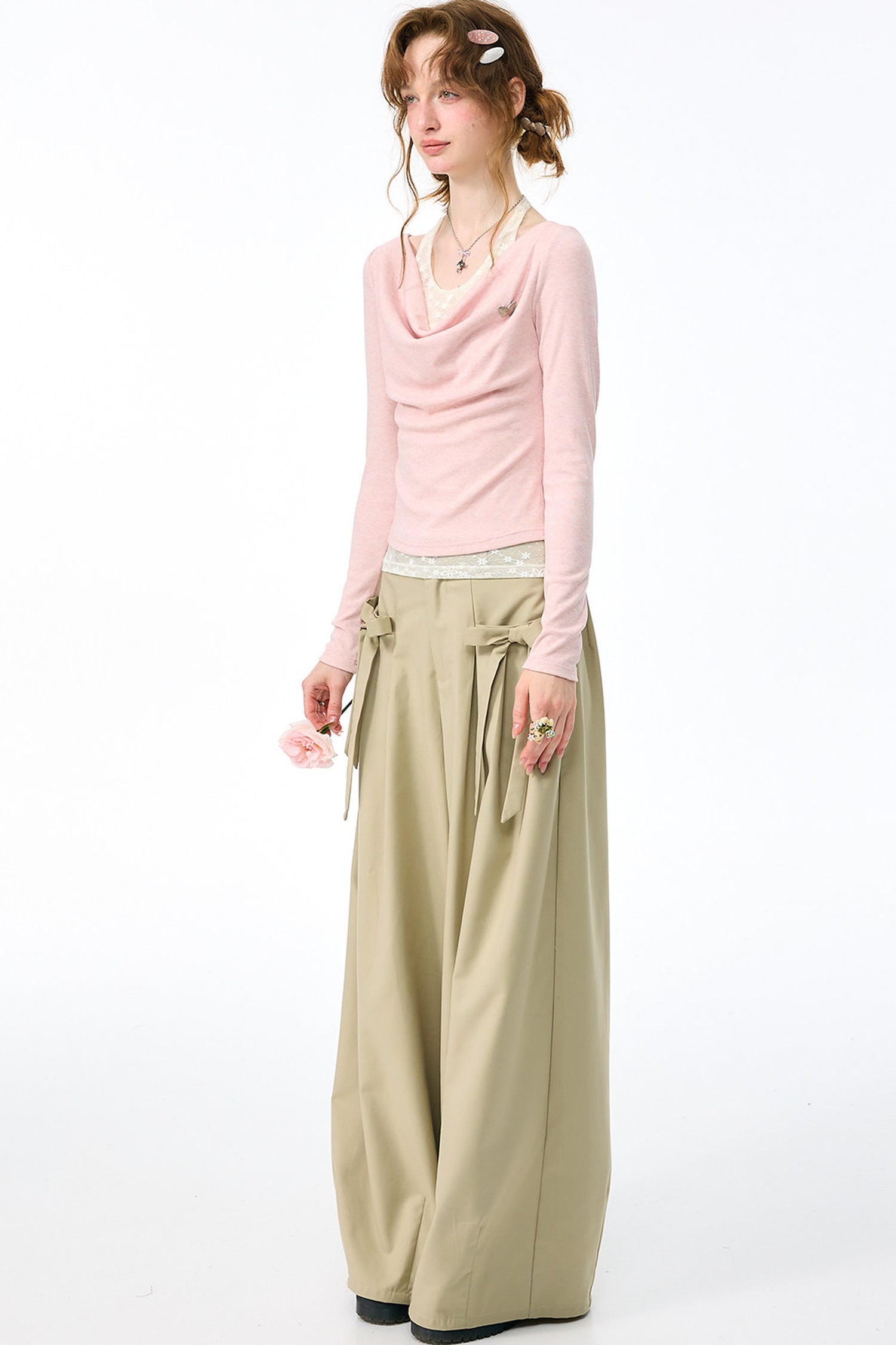 Milky Apricot Wide-Leg Pants – UrbanSheek