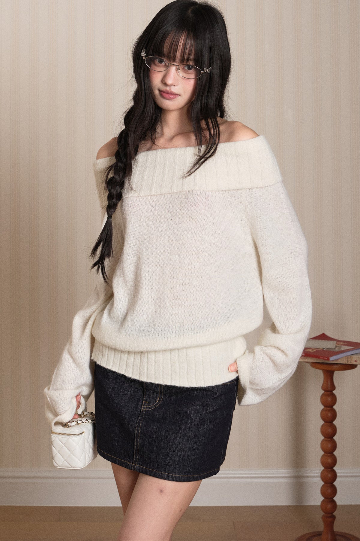 Off-Shoulder Knit Top