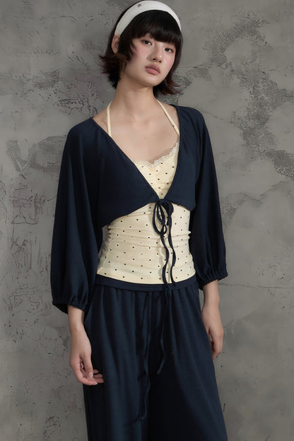 Polka Dot Camisole and Short Cardigan Set-Up