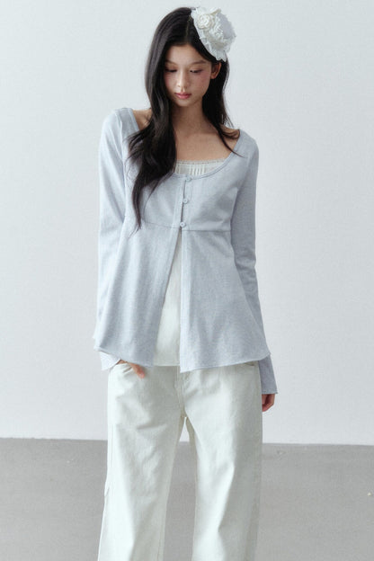 Long Sleeve Cashmere Cotton T-Shirt