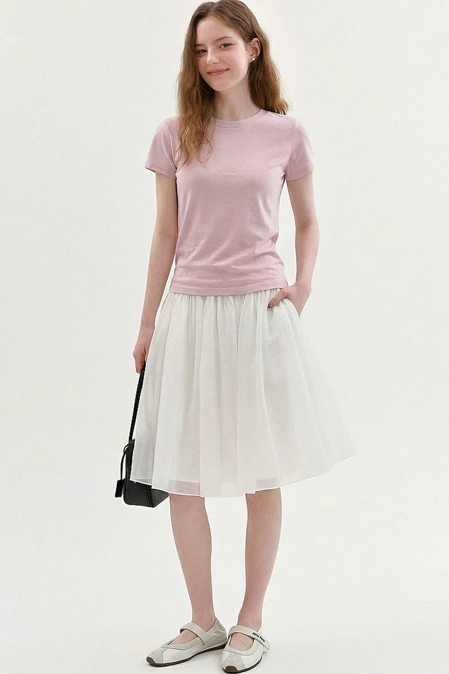 T-shirt rosa a girocollo