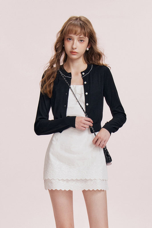 Romantic Cashmere Wavy Cardigan