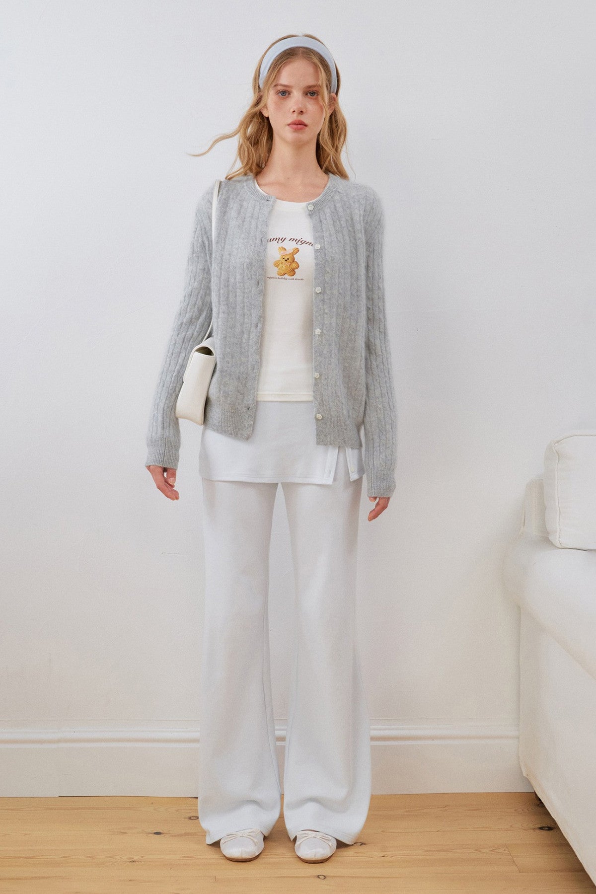 Cashmere Wool Cable Knit Cardigan