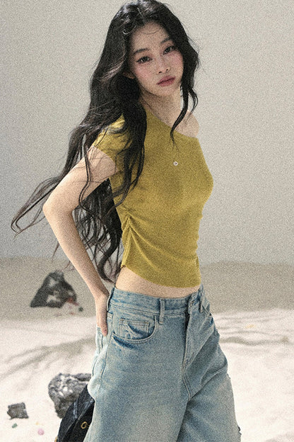 Asymmetrical Knot Crop Top