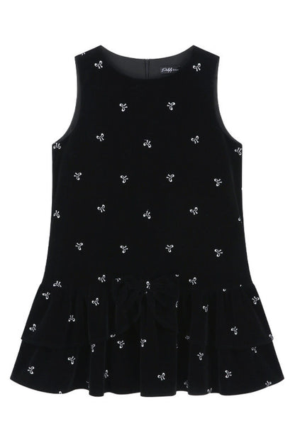 Black Velvet A-Line Dress and Top Set-Up