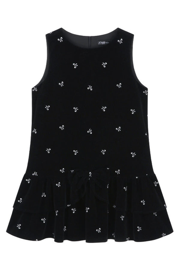 Black Velvet A-Line Dress and Top Set-Up