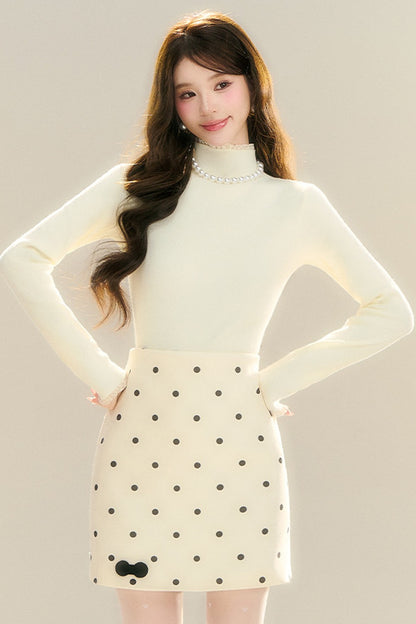 Lace Collar Base Layer Knit Top