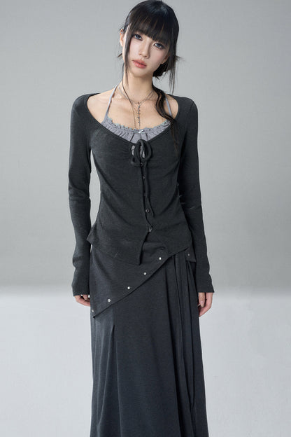 Layered-Look Halter Neck Top