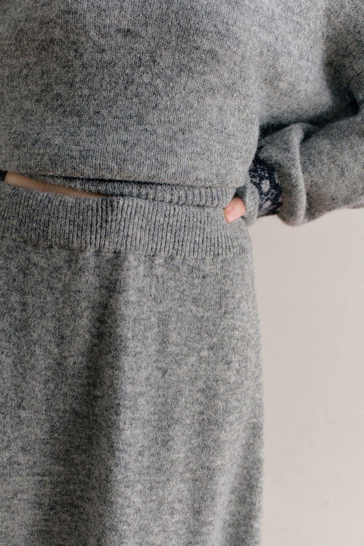 Fair Isle Pullover Sweater and A-Line Skirt Set