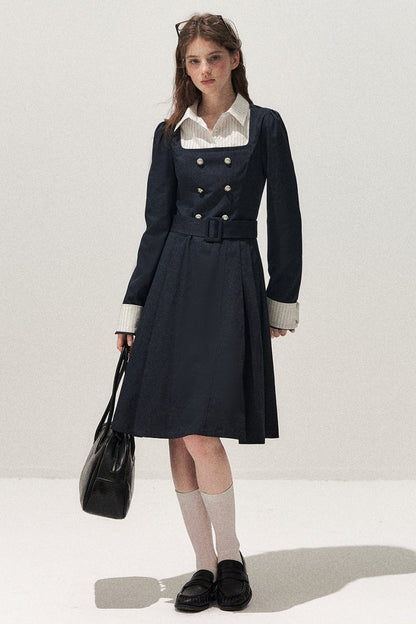 Retro Two-Piece Trench Dress