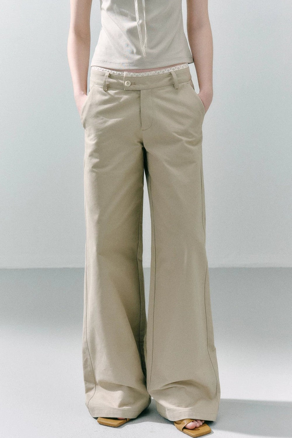 Romantic Lace Trim Pants