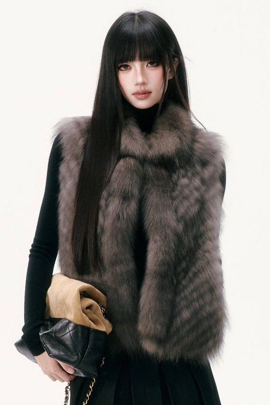 Saga Fox Fur Straight Vest