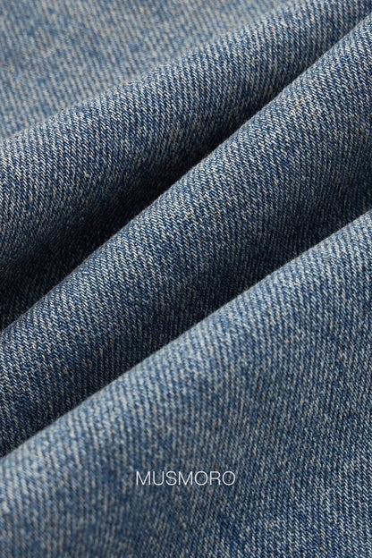Low-Rise Complex Denim Pants