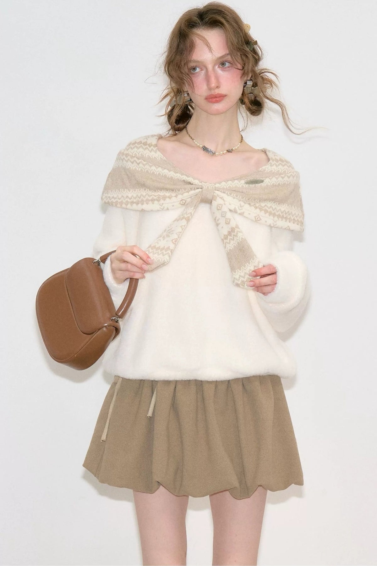 Fair Isle Shawl Collar Sweater