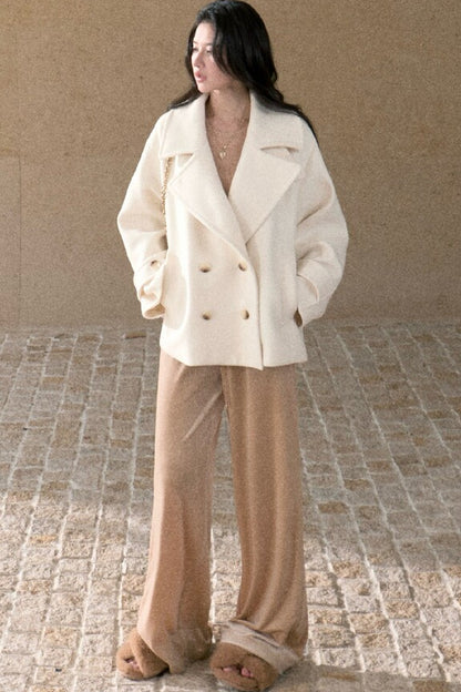 Two-Way Double-Breasted Wool Jacket