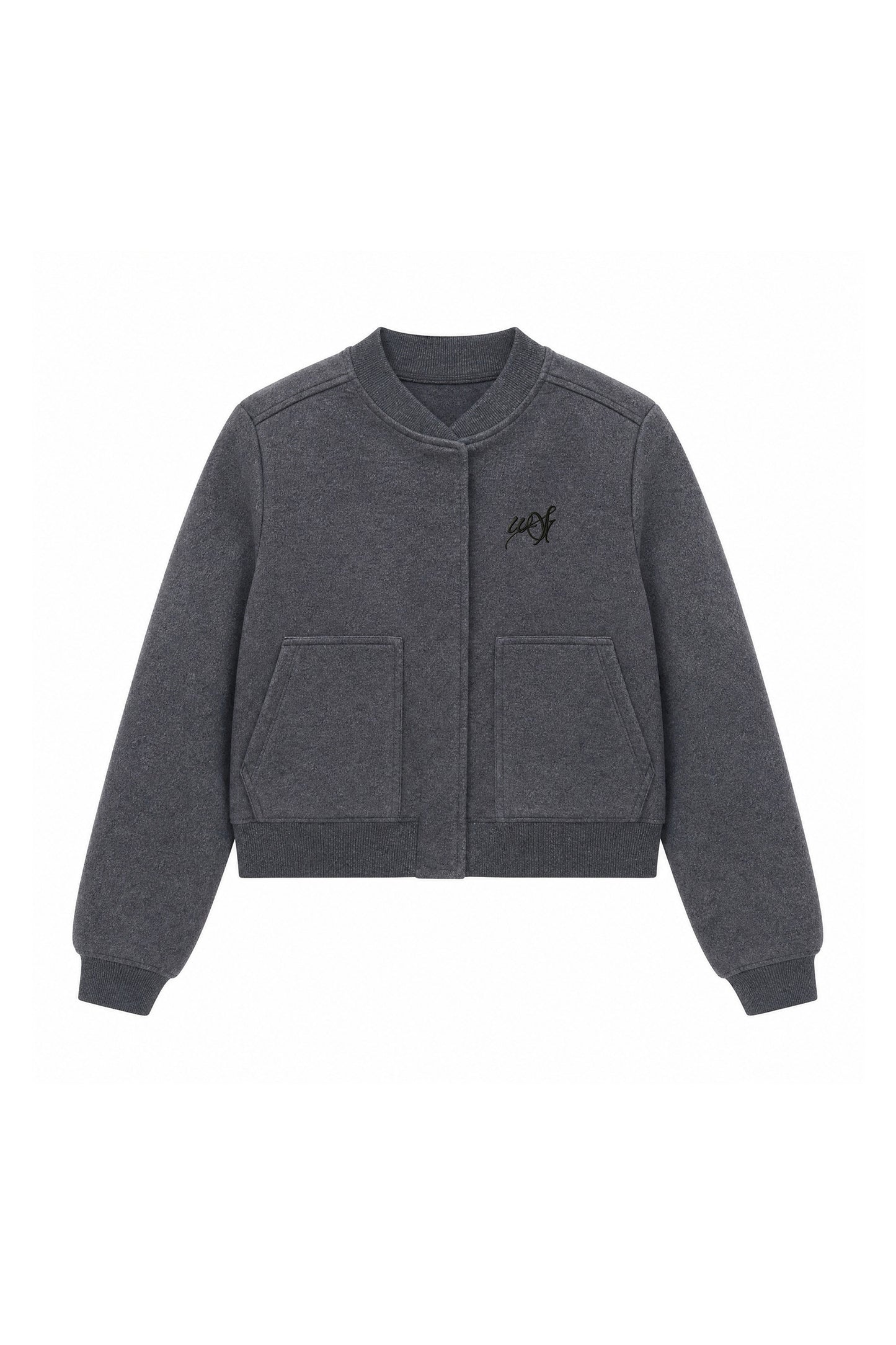 Woolen Baseball Jacket with Tiered Shirt Dress Set-Up