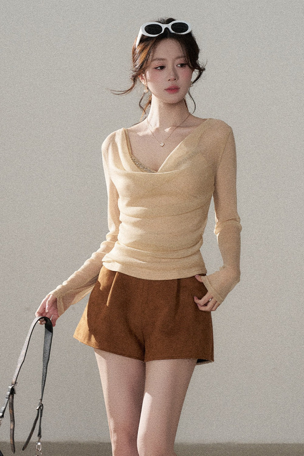 Off-Shoulder Rhinestone Knit Top and Skirt Set-Up
