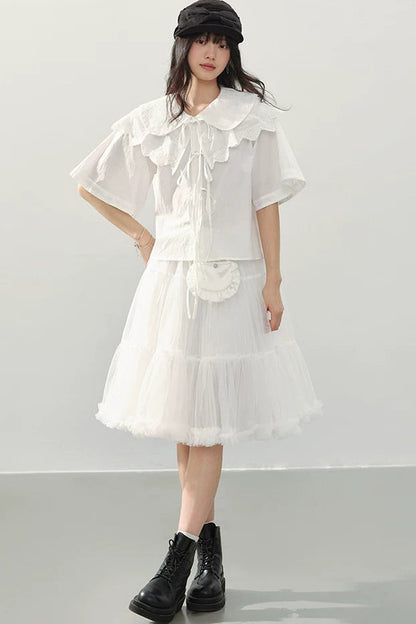 White Tulle A-Line Fairy Skirt