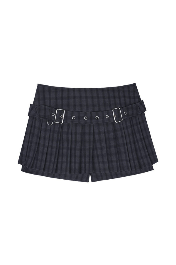 Plaid Pleated Skirt Shorts