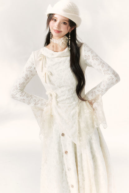 Butterfly Dream Knit Layered-Look and Skirt Set-Up