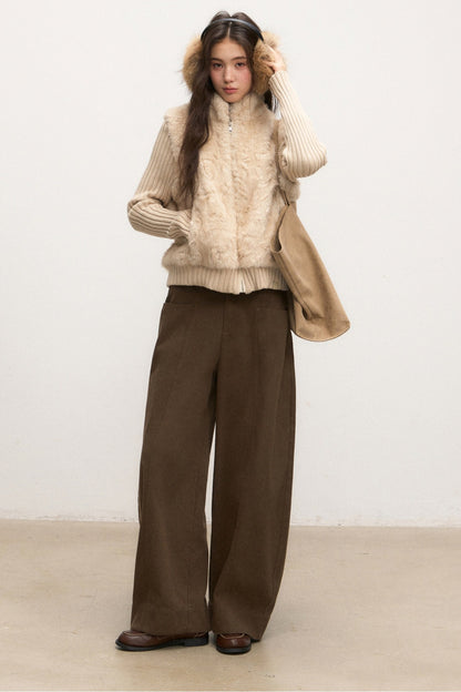 Conjunto de pantalones de pierna ancha Coffee