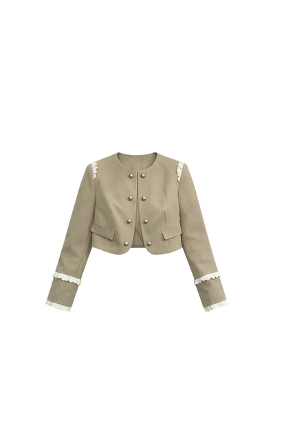 Retro Metal Double-Breasted Napoleon Jacket and Dress Set-Up