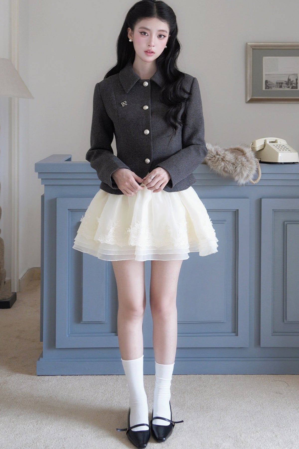 High Waist Lace Layered Cake Skirt
