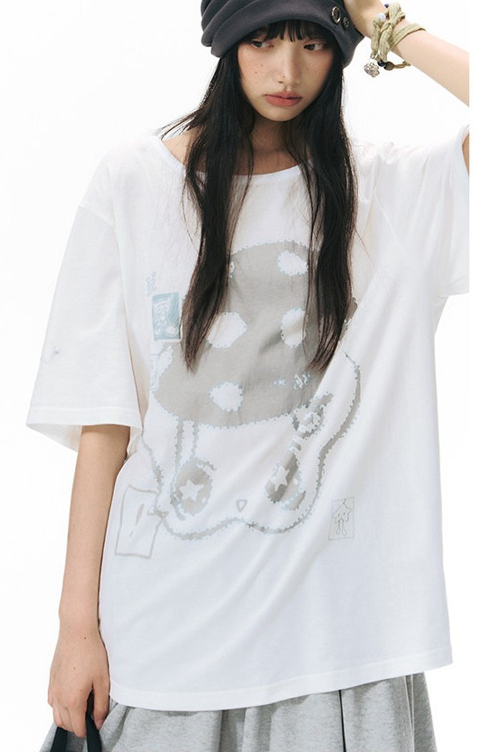 Starwii blusa oversize stampata