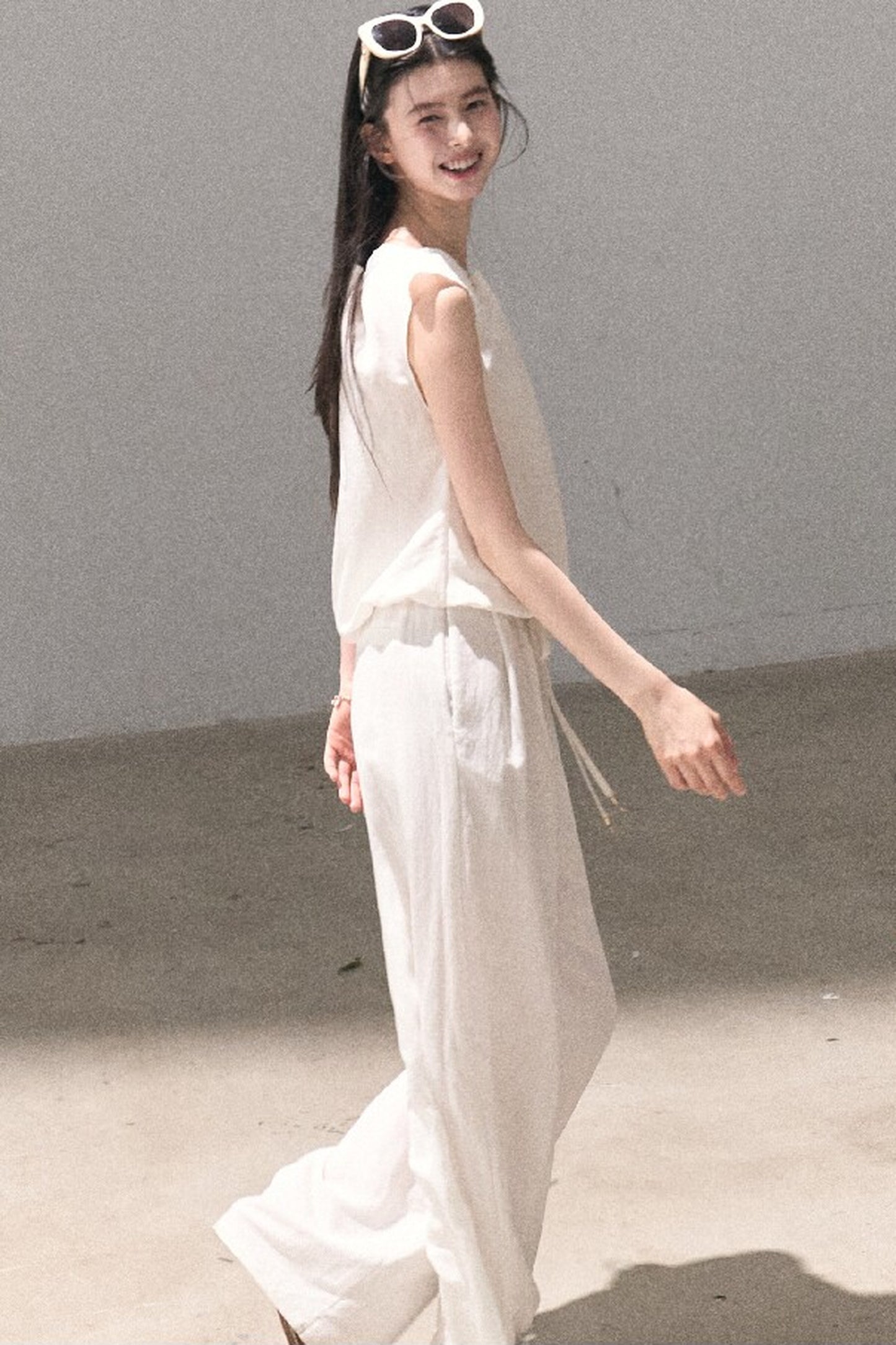 Lyocell Linen Wide-Leg Pants