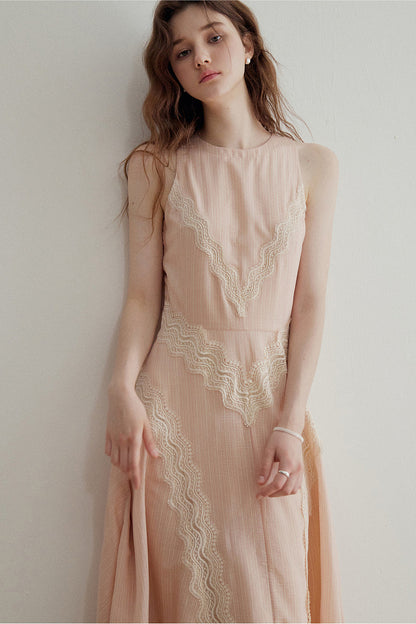Elegant Lace Halter Dress