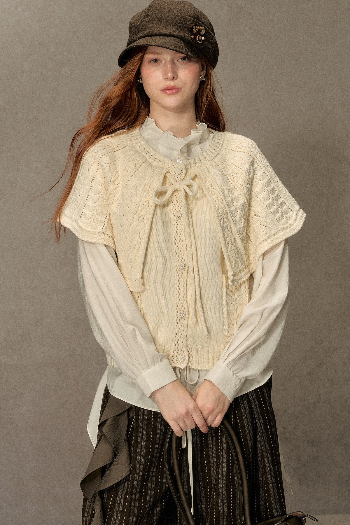 Cable Knit Cape Sweater