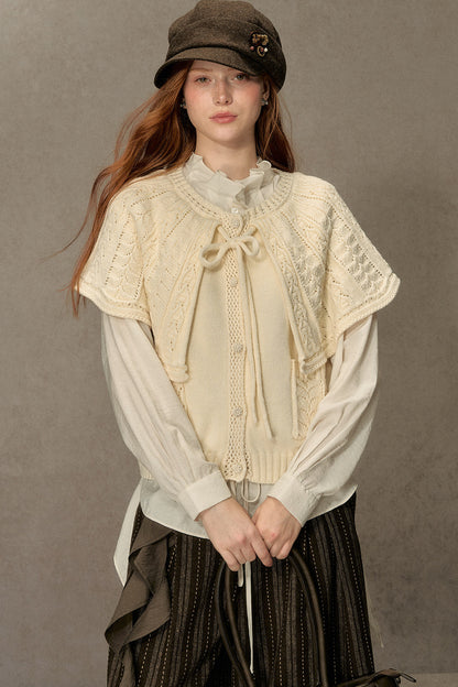 Cable Knit Cape Sweater