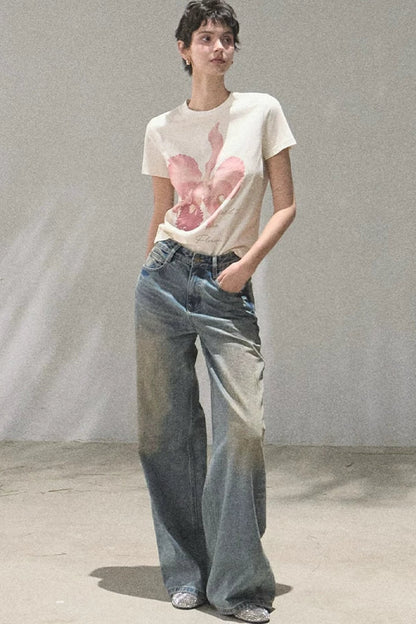 Cotton Printed Short Sleeve Top