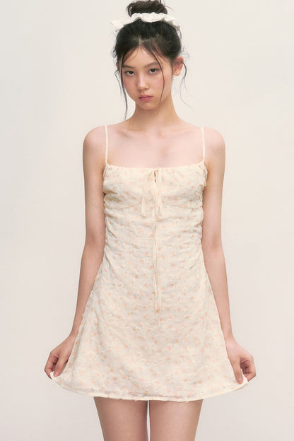 Floral Camisole Dress and Knit Cardigan Set-Up