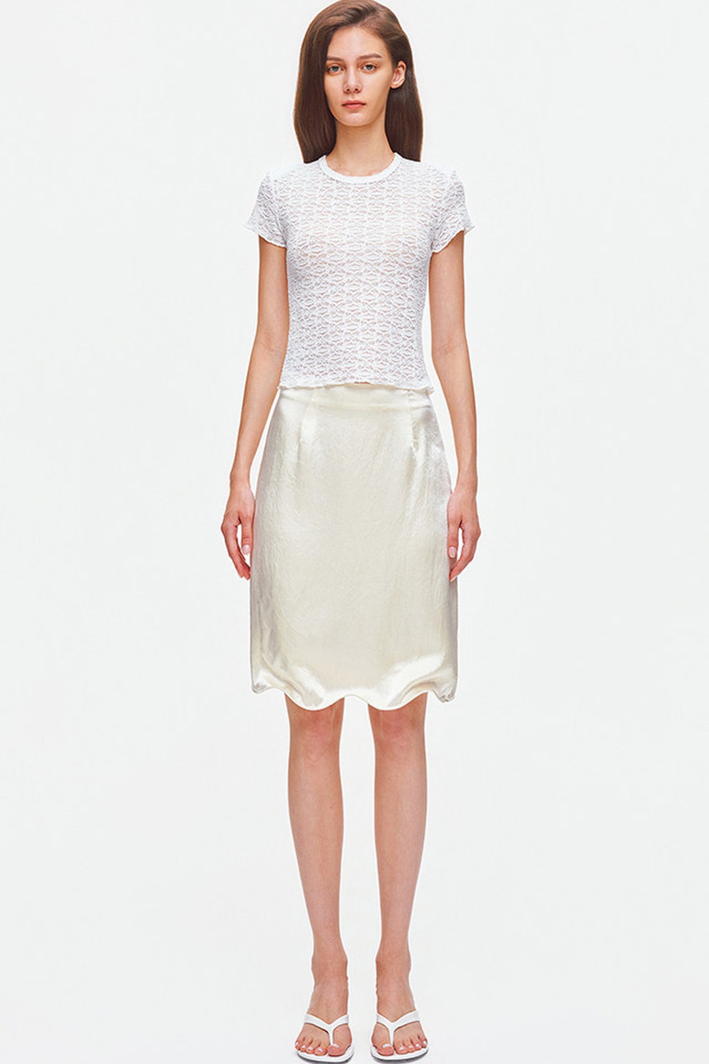 Textured Lace Short Sleeve Top