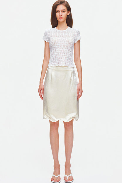 Textured Lace Short Sleeve Top