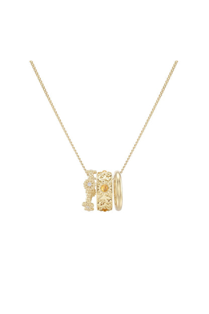 Three-Ring Daisy Long Clavicle Chain