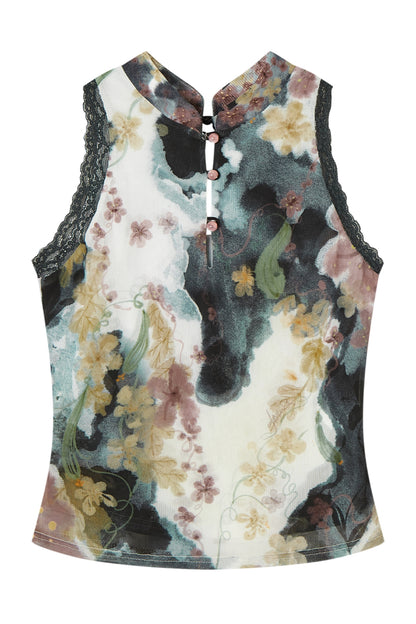 Satin Cheongsam Two-Piece Set-Up