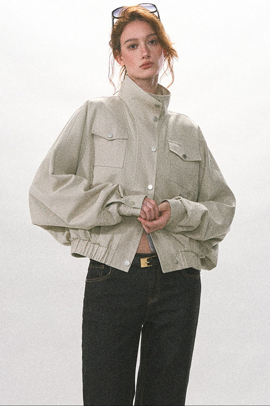 Chaqueta retro de manga murciélago