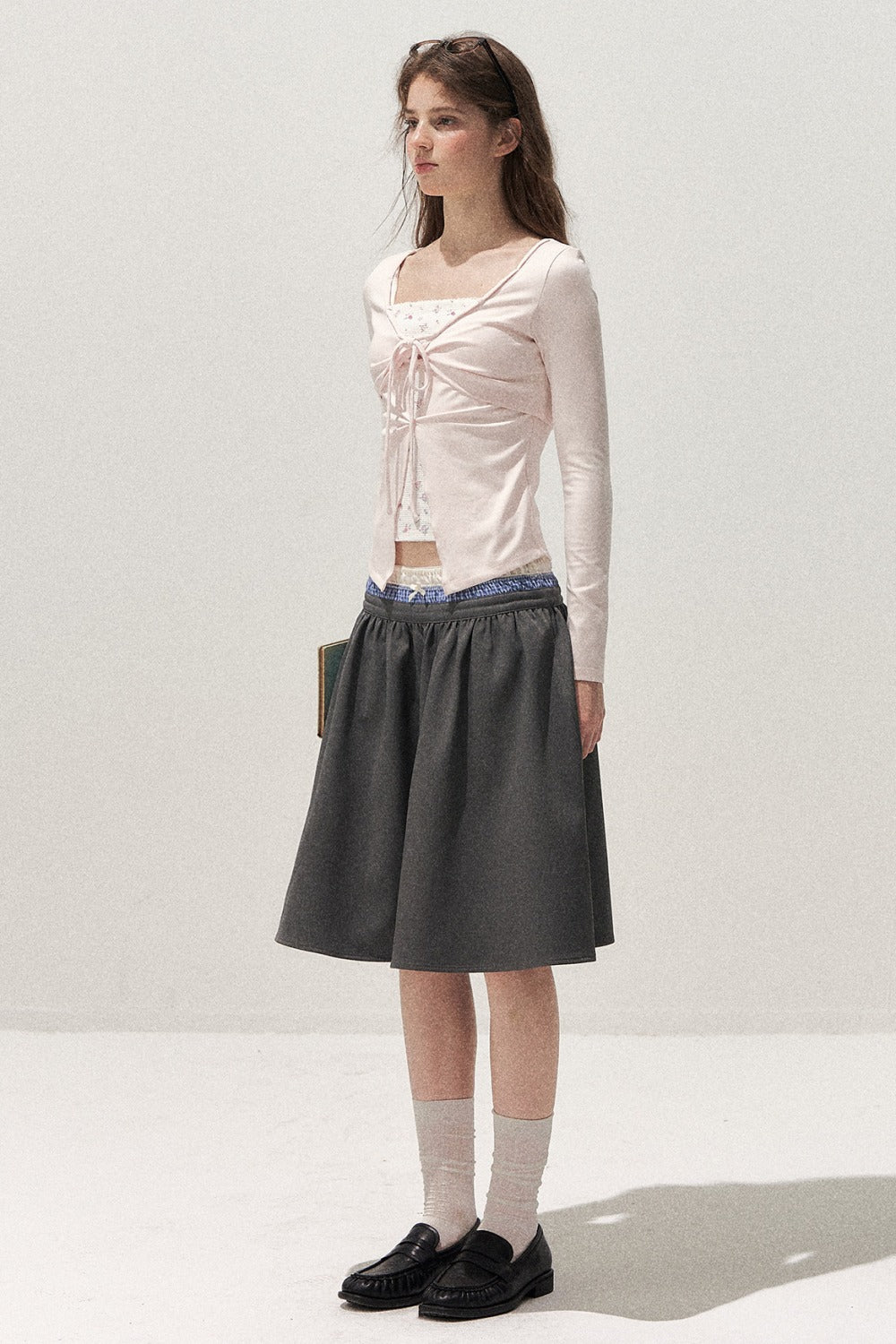 Floral Knot Tie Long Sleeve T-Shirt