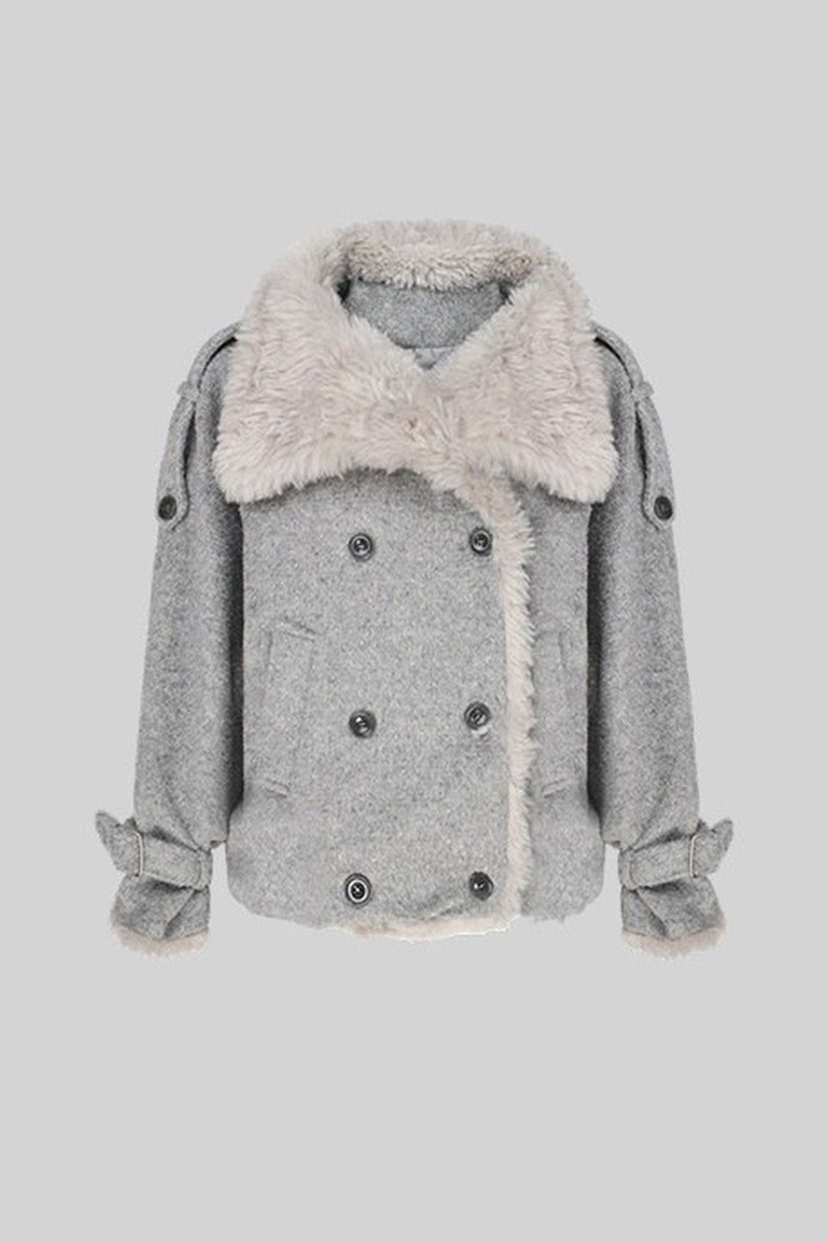 Ensemble veste courte en laine et pantalon